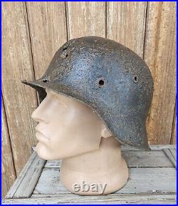 Original German Helmet M42 Headshot Damages Decal Number Relic Battlefield WW2