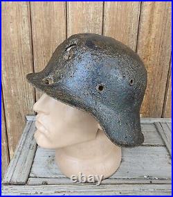 Original German Helmet M42 Headshot Damages Decal Number Relic Battlefield WW2