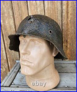 Original German Helmet M42 Headshot Damages Decal Number Relic Battlefield WW2