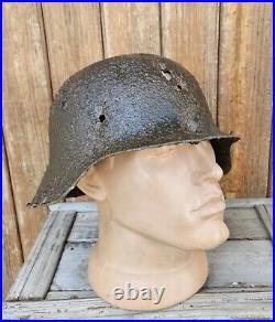 Original German Helmet M42 Headshot Damages Decal Number Relic Battlefield WW2