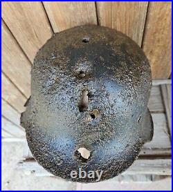 Original German Helmet M42 Headshot Damages Decal Number Relic Battlefield WW2