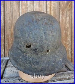 Original German Helmet M42 Headshot Damages Relic of Battlefield WW2