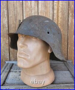 Original German Helmet M42 Headshot Damages Relic of Battlefield WW2