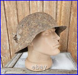 Original German Helmet M42 Headshot Damages Relic of Battlefield WW2 Decal