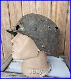 Original German Helmet M42 Headshot Damages Relic of Battlefield WW2 Decal