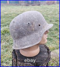 Original German Helmet M42 Relic of Battlefield From East Front WW2