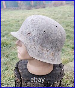 Original German Helmet M42 Relic of Battlefield From East Front WW2