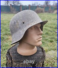 Original German Helmet M42 Relic of Battlefield From East Front WW2