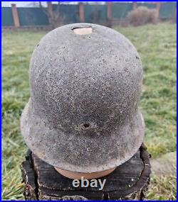 Original German Helmet M42 Relic of Battlefield From East Front WW2