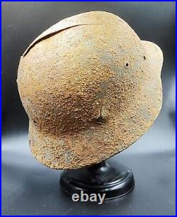 Original German M42 Helmet with Damage WWII Battlefield Relic