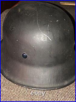 Original German Police Firefighting Helmet WW2 WW II Feuerwehr M1934 Estate Find