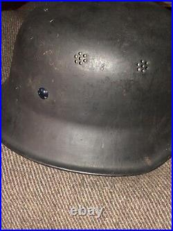 Original German Police Firefighting Helmet WW2 WW II Feuerwehr M1934 Estate Find