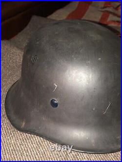 Original German Police Firefighting Helmet WW2 WW II Feuerwehr M1934 Estate Find