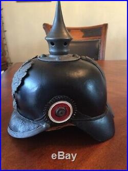 Original German WW1 Prussian Pickelhaube Spiked Helmet WWI Imperial Germany WW2