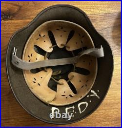 Original German WW2 Helmet 64 with Liner & Chinstrap