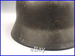 Original German WW2 M40 Semi Camo Helmet WWII Army Bringback Whitewash Chinstrap