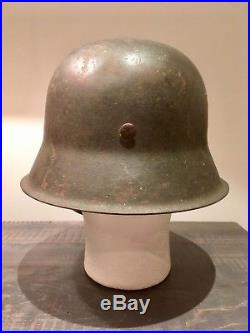 Original German WW2 M42 Helmet ET64 Named Chinstrap and Liner In Good Condition