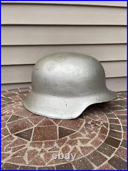 Original German WW2 Relic M35/40 Helmet Shell. Bullets Damages For Restoration