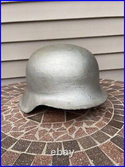 Original German WW2 Relic M35/40 Helmet Shell. Bullets Damages For Restoration