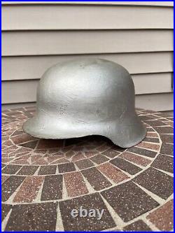 Original German WW2 Relic M35/40 Helmet Shell. Bullets Damages For Restoration