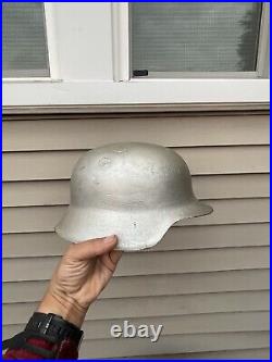 Original German WW2 Relic M35/40 Helmet Shell. Bullets Damages For Restoration