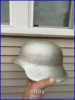 Original German WW2 Relic M35/40 Helmet Shell. Bullets Damages For Restoration