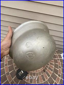 Original German WW2 Relic M35/40 Helmet Shell. Bullets Damages For Restoration