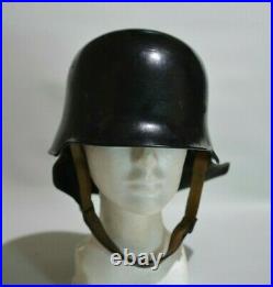 Original German WW2 WWII M34 Police/ Fireman's Steel Helmet, by D. R. P THALE