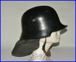 Original German WW2 WWII M34 Police/ Fireman's Steel Helmet, by D. R. P THALE