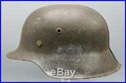 Original German WWII Battle Damaged M42 ND Helmet
