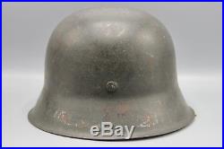 Original German WWII EX Whitewash Camp ND M42 Helmet with Liner WW2