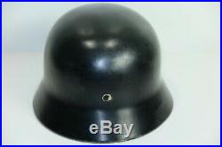 Original German WWII M35 Steel Helmet, E. F. 66 21581, Good Condition withLiner