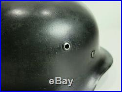 Original German WWII M35 Steel Helmet, E. F. 66 21581, Good Condition withLiner