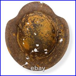 Original German WWII M42 Helmet with Bullet Hole Damage