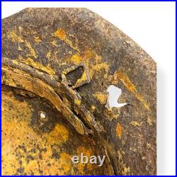Original German WWII M42 Helmet with Bullet Hole Damage