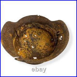 Original German WWII M42 Helmet with Bullet Hole Damage