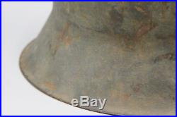 Original German WWII M42 No Decal Helmet Complete with Foliage Inside