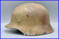 Original German WWII Named Normandy Air Force Camo Helmet