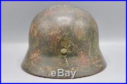 Original German WWII Named Splotched Camouflaged Heer Helmet