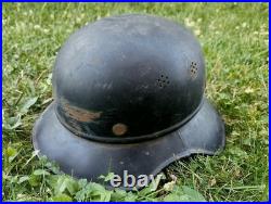 Original German WWII helmet Luftschutz air defence Gladiator M38 Luftwaffe WW2