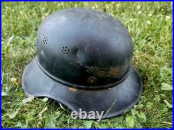 Original German WWII helmet Luftschutz air defence Gladiator M38 Luftwaffe WW2
