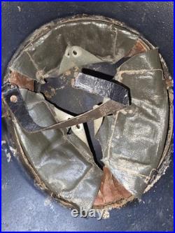 Original Helmet w Liner WWII-Gladiator-World War-Luftschutz-german-US 1944-1945