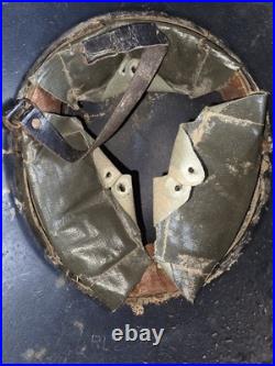 Original Helmet w Liner WWII-Gladiator-World War-Luftschutz-german-US 1944-1945