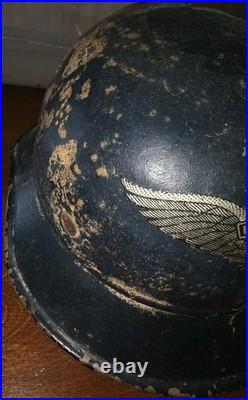 Original Helmet w Liner WWII-Gladiator-World War-Luftschutz-german-US 1944-1945