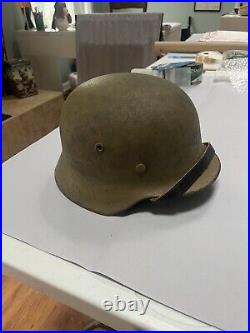 Original M40 German Helmet Completely Restored 59 Liner 64 Shell Early Lot#