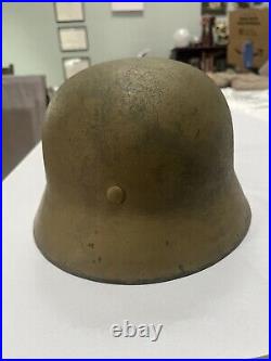 Original M40 German Helmet Completely Restored 59 Liner 64 Shell Early Lot#