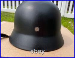 Original M40 German Ww2 Helmet Refurbished To Heimwehr Danzig Skull Very Rare