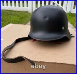 Original M40 German Ww2 Helmet Refurbished To Heimwehr Danzig Skull Very Rare