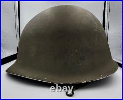 Original Military Metal Helmet No Liner Chin Strap German Vintage