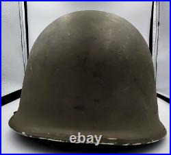 Original Military Metal Helmet No Liner Chin Strap German Vintage